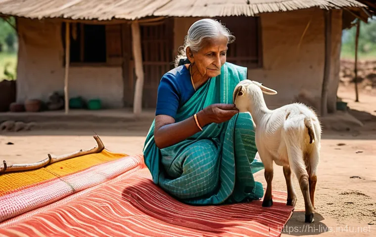 축산업 현장 실습 이야기 - **Prompt:** A modern Indian farmer, a woman in her late 20s or early 30s, dressed in practical workw...